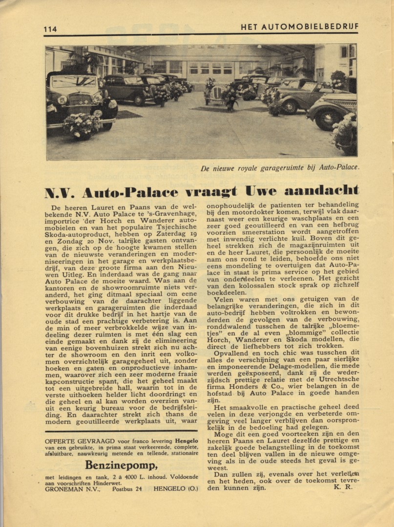 1938 12 01 HAB pag114 Garage Auto Palace