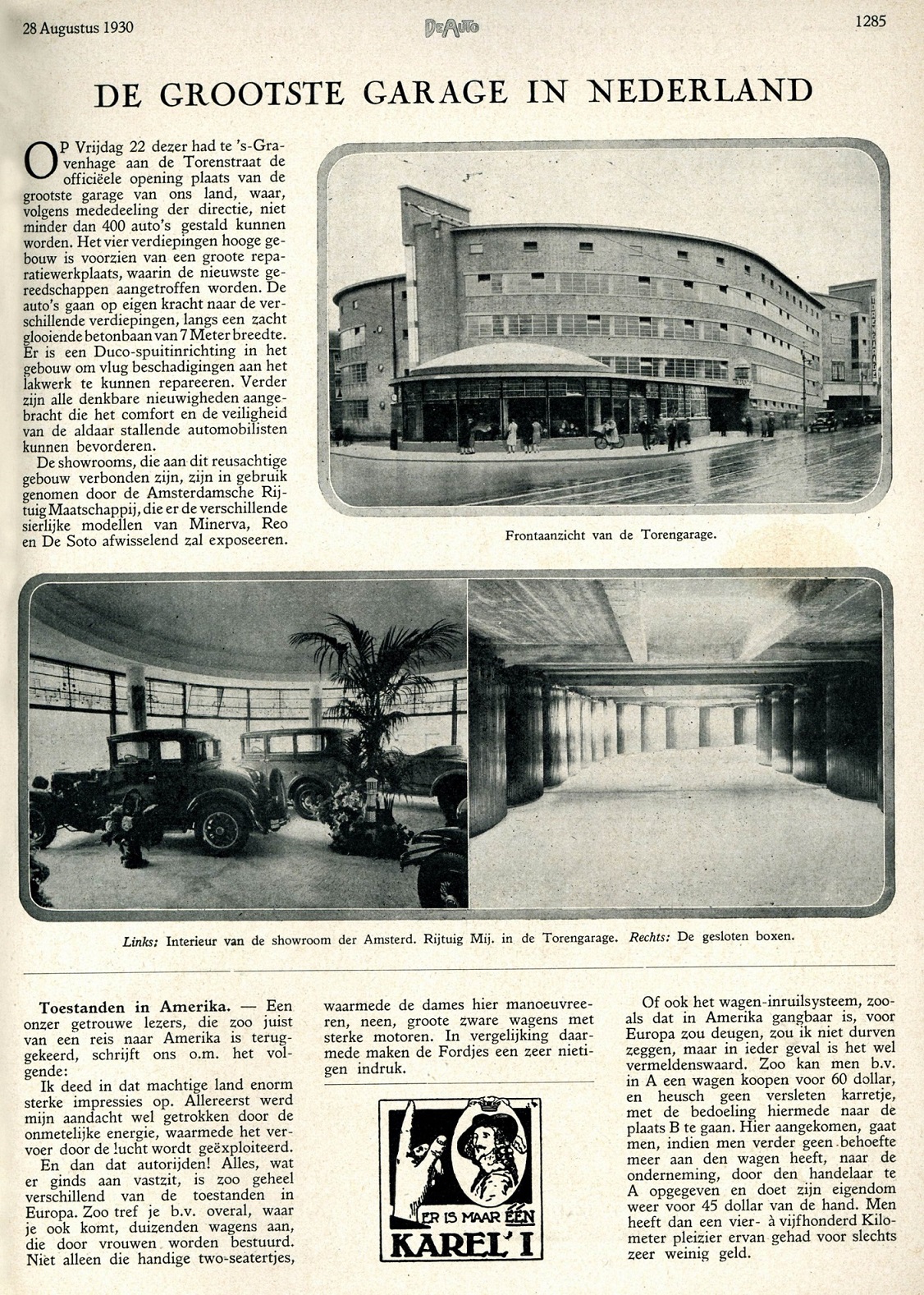 Toren Garage Den haag 19300828 De Auto