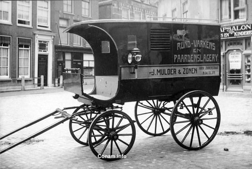 afbeelding 1 deckers 1920c bestelwagen slagerij