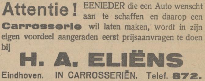 Advertentie uit het Eindhovensch Dagblad d.d. 12 juli 1924