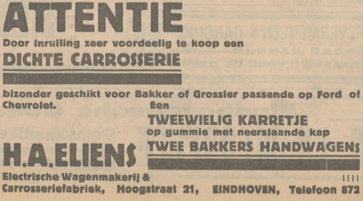 Advertentie uit het Eindhovensch Dagblad d.d. 21 augustus 1926