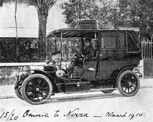 afbeelding 11 Dhr. de Pauw uit Den Haag maakte met zijn 15 20 pk Omnia Landaulette van 21 februari tot en met 7 april 1910 zonder problemen een reis van 12