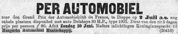 Adrian 9 In 1907 kon men voor tachtig gulden meerijden in een Delahaye naar de Grand Prix te Dieppe