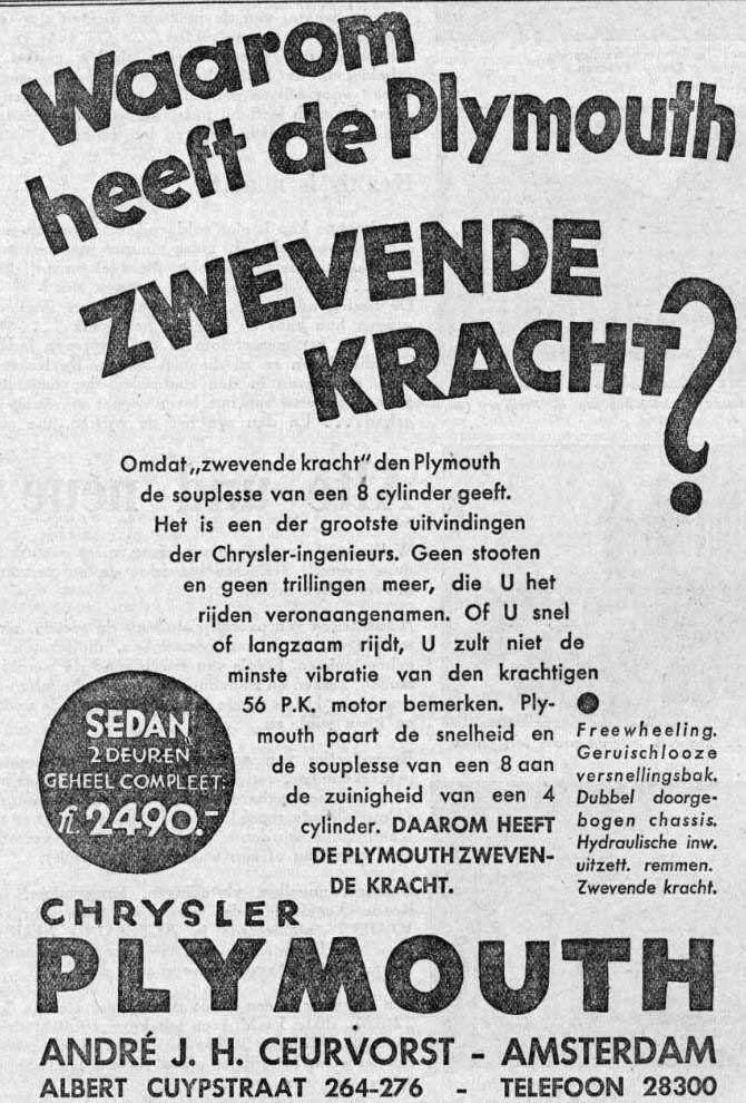 Plymouth 19311025 ceurvorst Maasbode