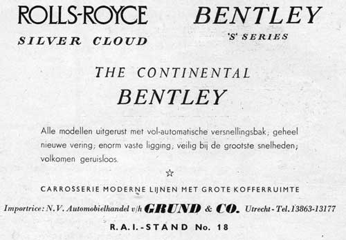 Rolls Bentley RAI 19560301 grund De Auto