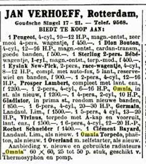 Verhoeff 19140710 Omnia advertentie De Kampioen 10 juli 1914
